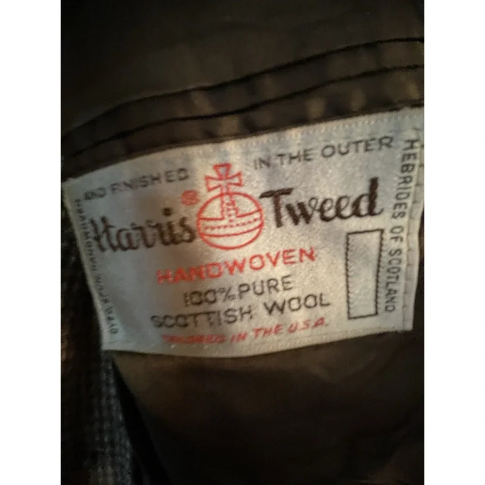Vintage Stafford Men's Brown Tweed Wool Houndstooth Sport Coat 2-Button Notch